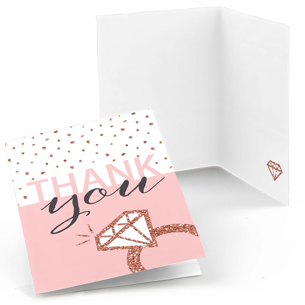 Big Dot of Happiness Bride Squad - Rose Gold Bridal Shower or Bachelorette Party Thank You Cards (8 count)